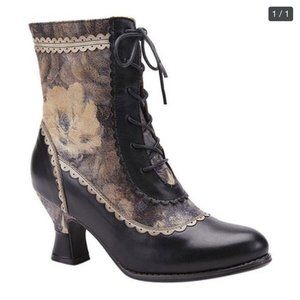 L’Artiste Bewitch Floral Granny Boots Size 40